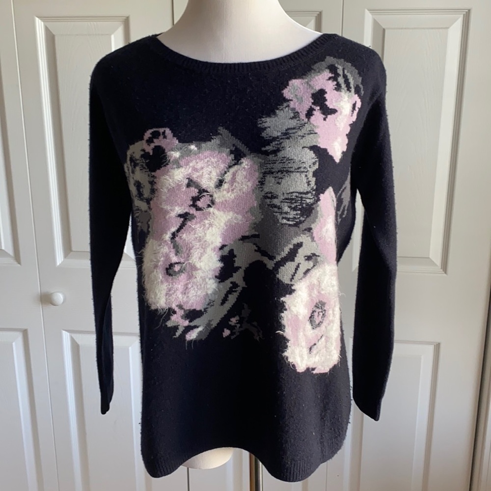 Worth New York Cashmere Blend Floral Sweater Size XP